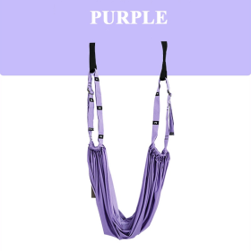 Adjustable Aerial Yoga Strap; Hammock Swing Stretching Strap; Anti-Gravity Inversion Pilates Hammock Belts For Gym Flexibility (Color: Purple)