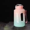 Sports Water Jug With Time Markers; Gradient Color Fitness Accessories